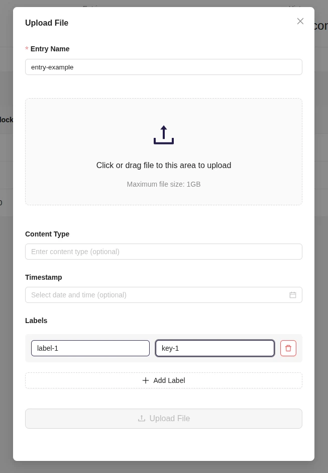 Upload a file with Web Console