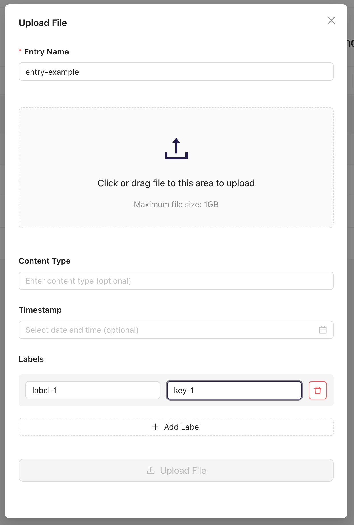 Upload a file with Web Console