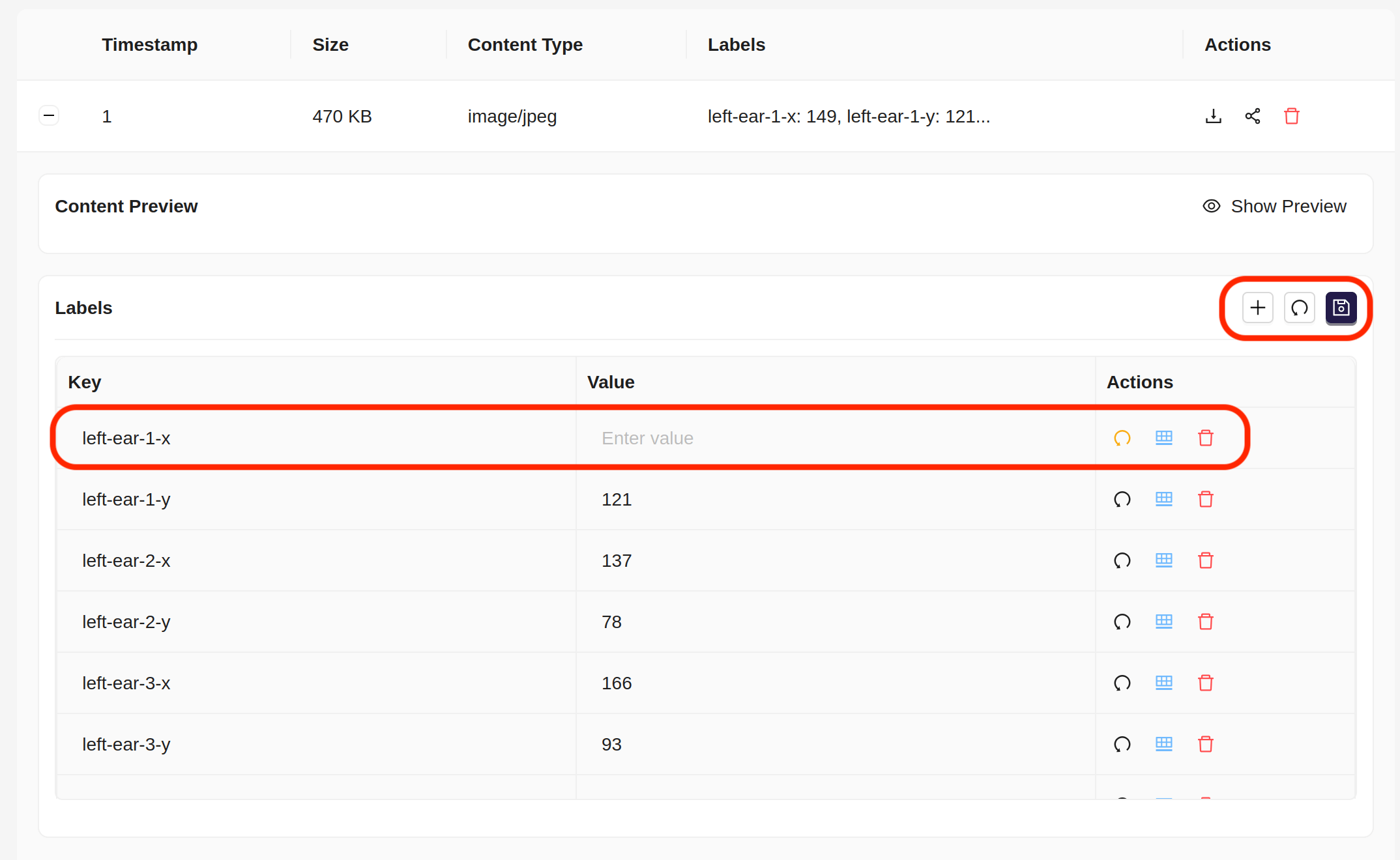 Edit record with Web Console